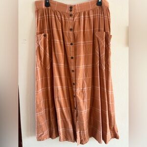Patagonia Orange Plaid Skirt Organic Cotton